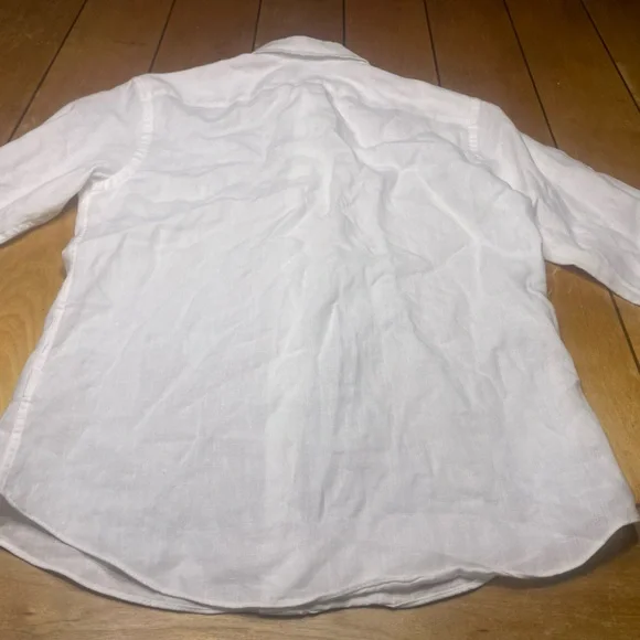 UNTUCKit 100% Linen Crisp White Casual Button Down Shirt Size Small Slim Fit - Picture 11 of 16